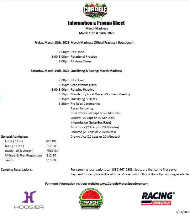 March Madness-Info Sheet